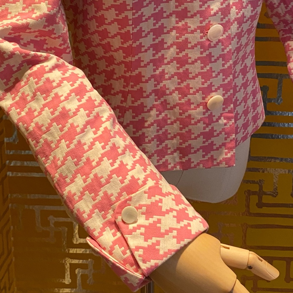 J. McLaughlin Pink Herringbone Cotton Jacket - Picture 3 of 3